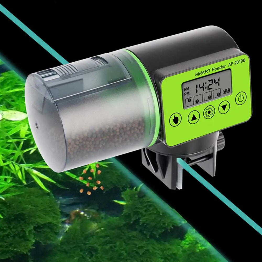 

Smart Automatic Pet Fish Feeder Aquarium Feeder Fish Tank Auto Feeding Dispenser with LCD Indicates Timer Aquarium Accessories