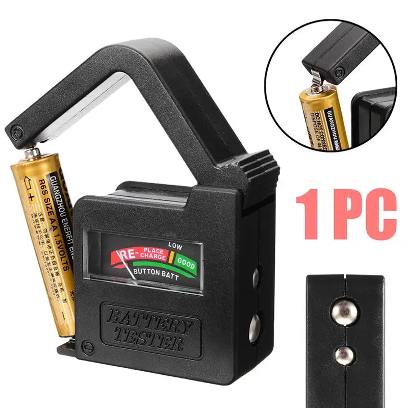 

Battery Tester Checker BT860 Handheld Lightweight Universal Battery Voltage Tester Monitor for 1.5V/AA/AAA/9V Button Cell