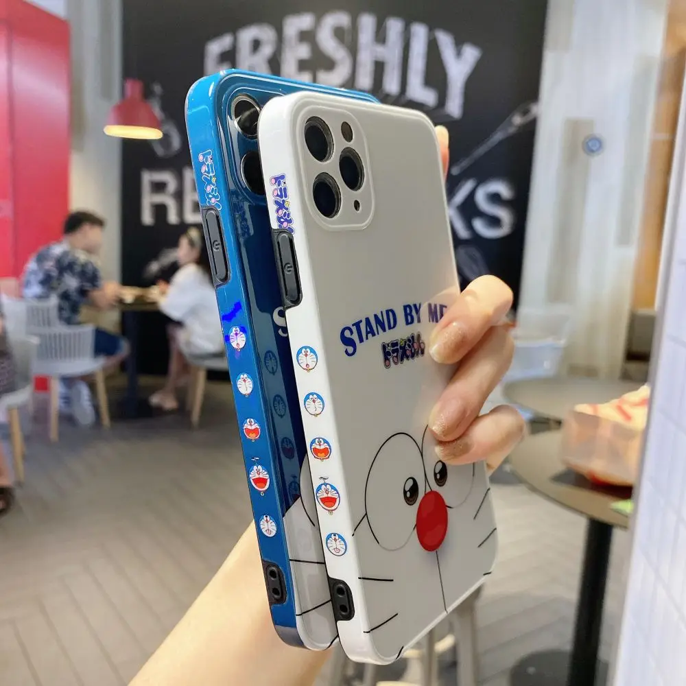 

Kawaii Doraemon Phone Case for iPhone 12 12Mini 11ProMax XSMax XR 7 8 Plus Cartoon Soft Silicone Cover For Funda iphone 11 Shell