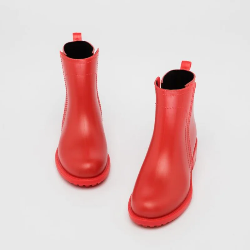 Ladies Rubber Rain Boots, Girls Fashion Waterproof High-heeled Shoes, Low-cut Mid-tube Waterproof Non-slip Water Boots maggie s walker teenagers girls british high tube rain boots bright color classic tall canister lady boots waterproof overshoes