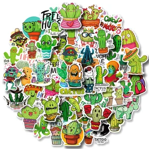 103050pcs small fresh cactus cartoon graffiti stickers stickers laptop mobile phone shell bicycle guitar stickers wholesale free global shipping