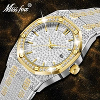 missfox luxury woman famous brand watch fashion ice out diamond bussiness ladies wristwatch stainless steel clasp trends 2020