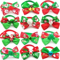 50100 pcs xmas dog puppy grooming accessories bells hairball cat pet dog bow ties christmas party dog pet collar supplies bows