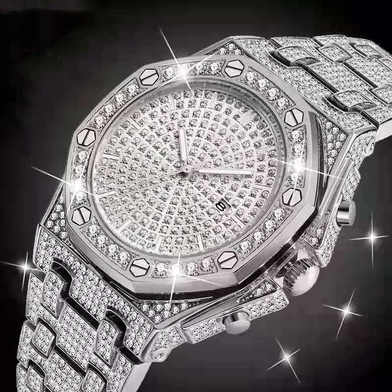 Мужские часы с большим циферблатом Роскошные мужские антиалмазным покрытием