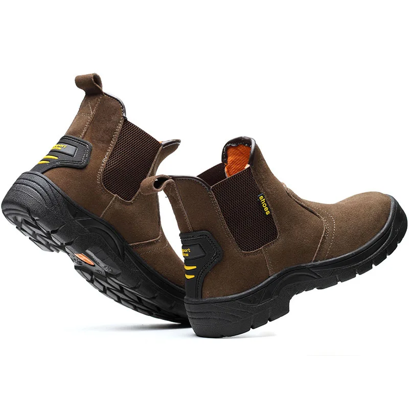 Masorini/дышащие уличные рабочие ботинки из коровьей замши со стальным носком