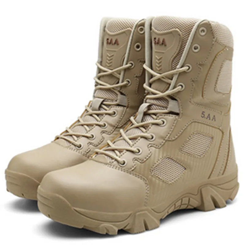 Botas de cuero militares marca alta calidad Fuerza Especial tapticas combate del desierto botas Hombre Zapatos al| |