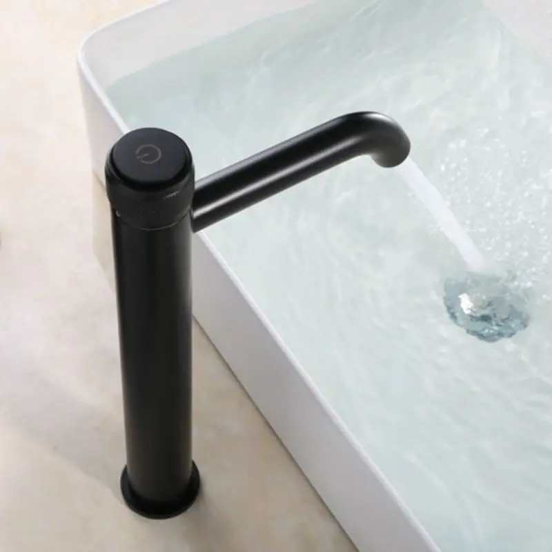 Tall Basin Faucet Brushed Gold/Chrome/Black Solid Brass Hot &amp Cold Single Handle Deck Mounted Bathroom Sink Mixer Tap ML332 |