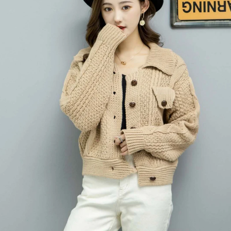 

2020 Women Autumn Sweater Short Cardigan Jacket