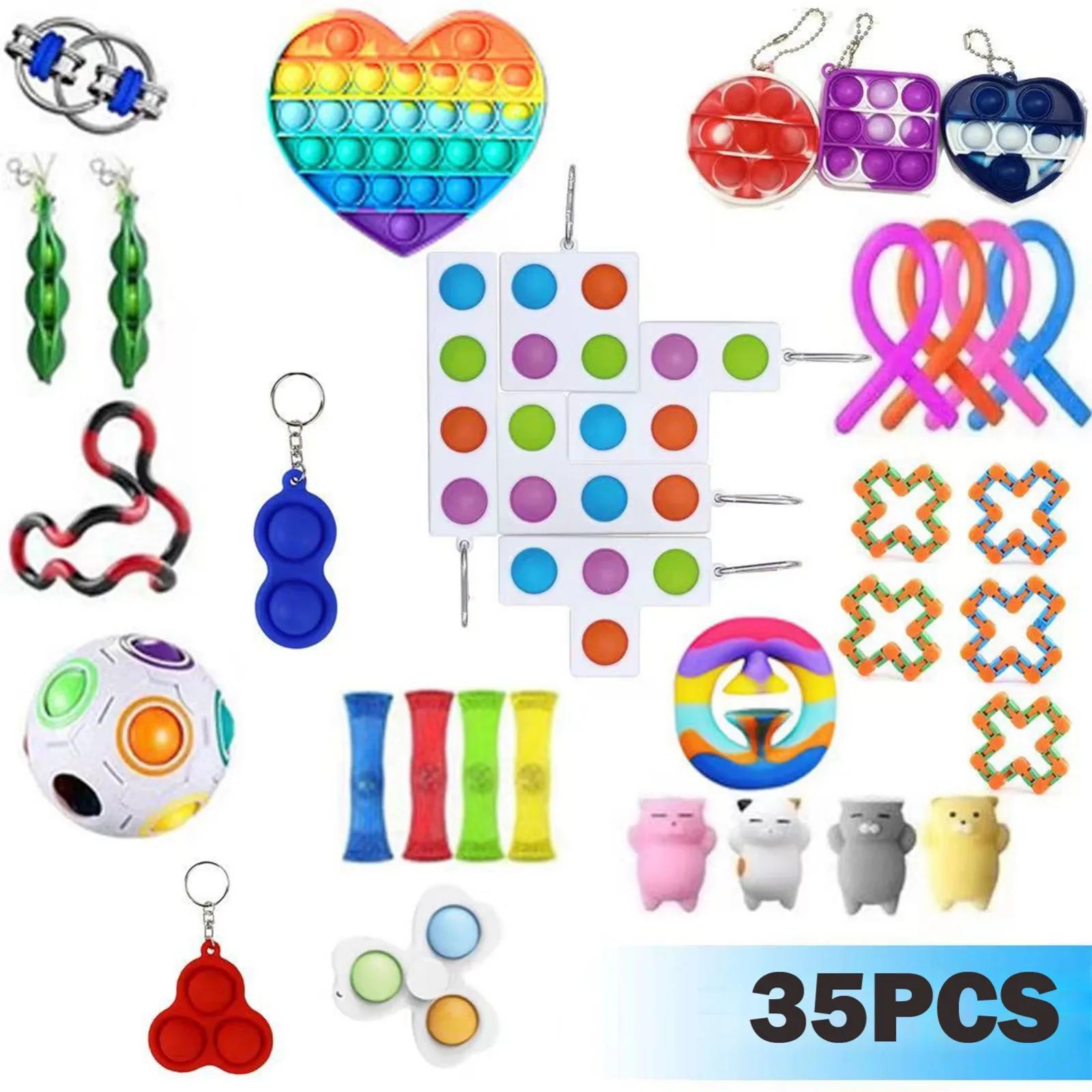

Pushs Squeeze Toys Push It Bubble Color Desktop Decompres Stress Sensory Toy Set Sensory Toys With Push Bubble Children Adults