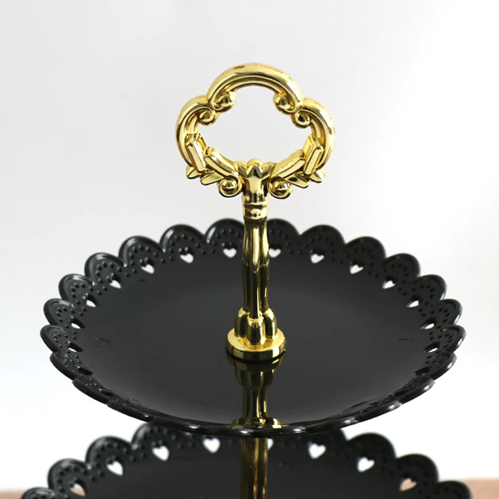 Набор из 3 х уровневая Пластик подставка для десерта и кексов пластины прочный