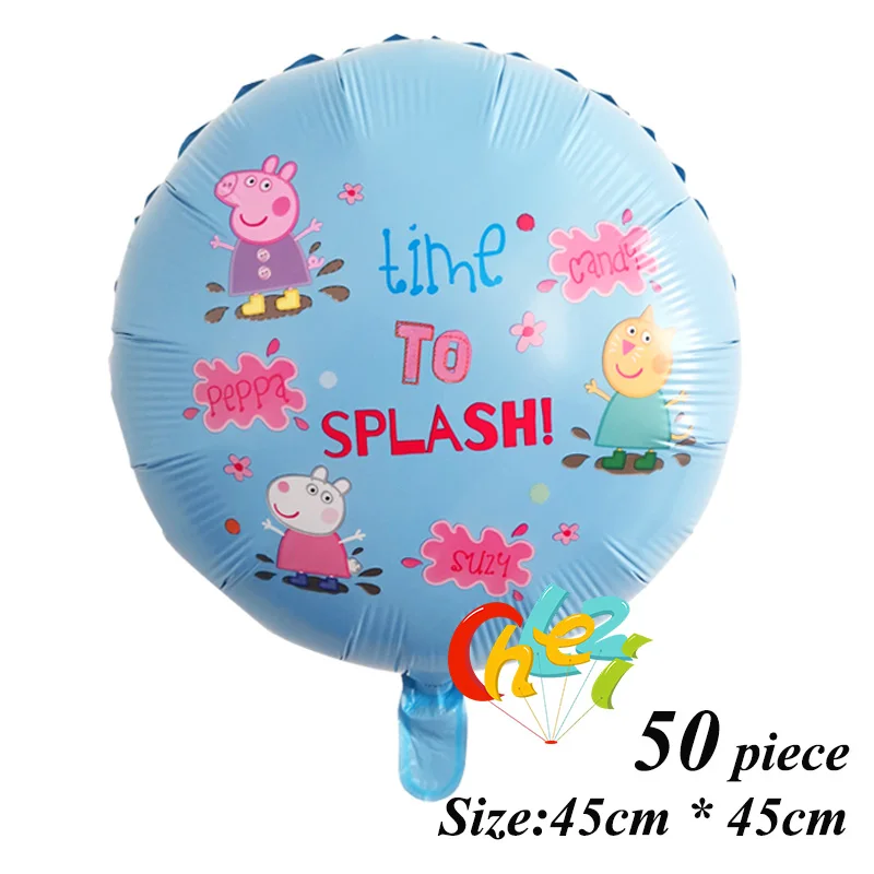 Style 6 50 шт. PEPPAPIG Джордж фольгированные шары ребенок с днем рождения вечерние украшения детский душ воздушные гелиевые балоны детские игрушки - Цвет: Style 6