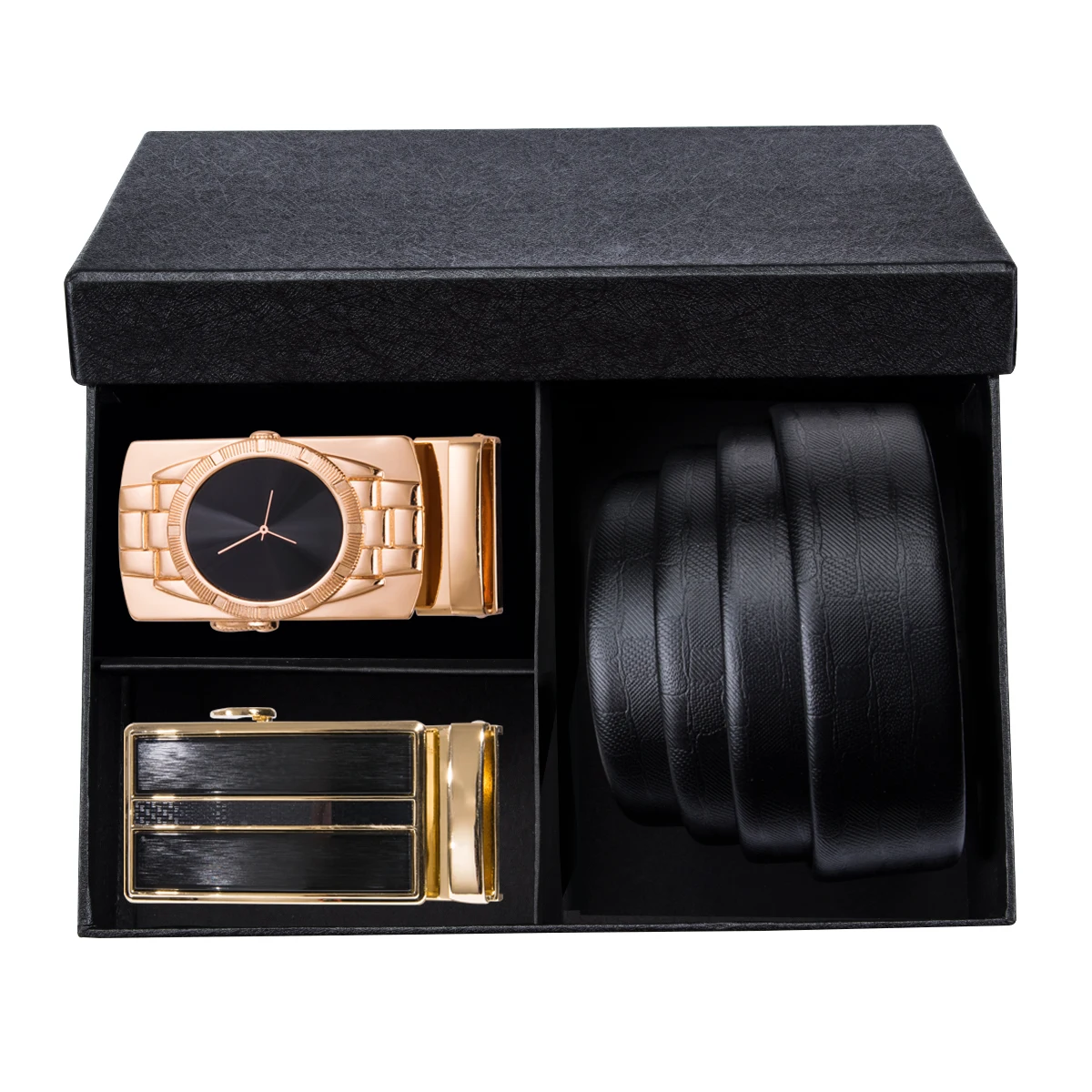 Мужской ремень из натуральной кожи с металлической автоматической пряжкой