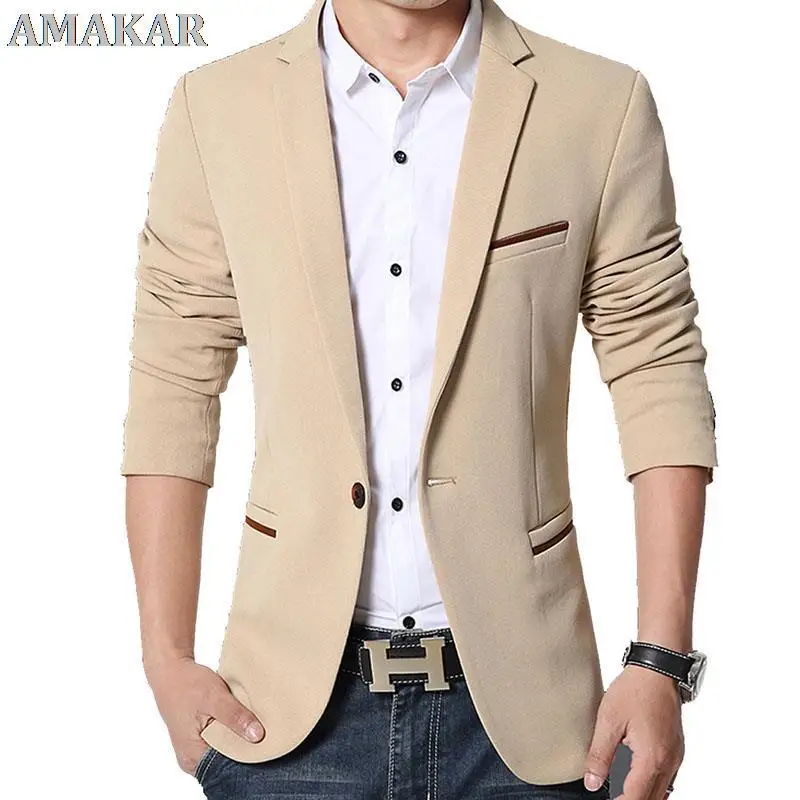 

Брендовые мужские повседневные блейзеры, осень-весна, Модная приталенная куртка, Мужской Блейзер, Мужская одежда, мужские блейзеры, Размеры...