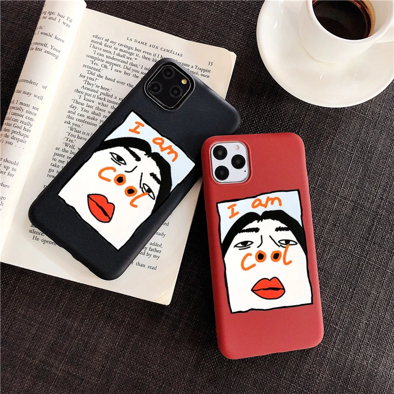 Мягкая задняя крышка из ТПУ с забавным рисунком I Am Cool для iPhone 11 Pro силиконовый