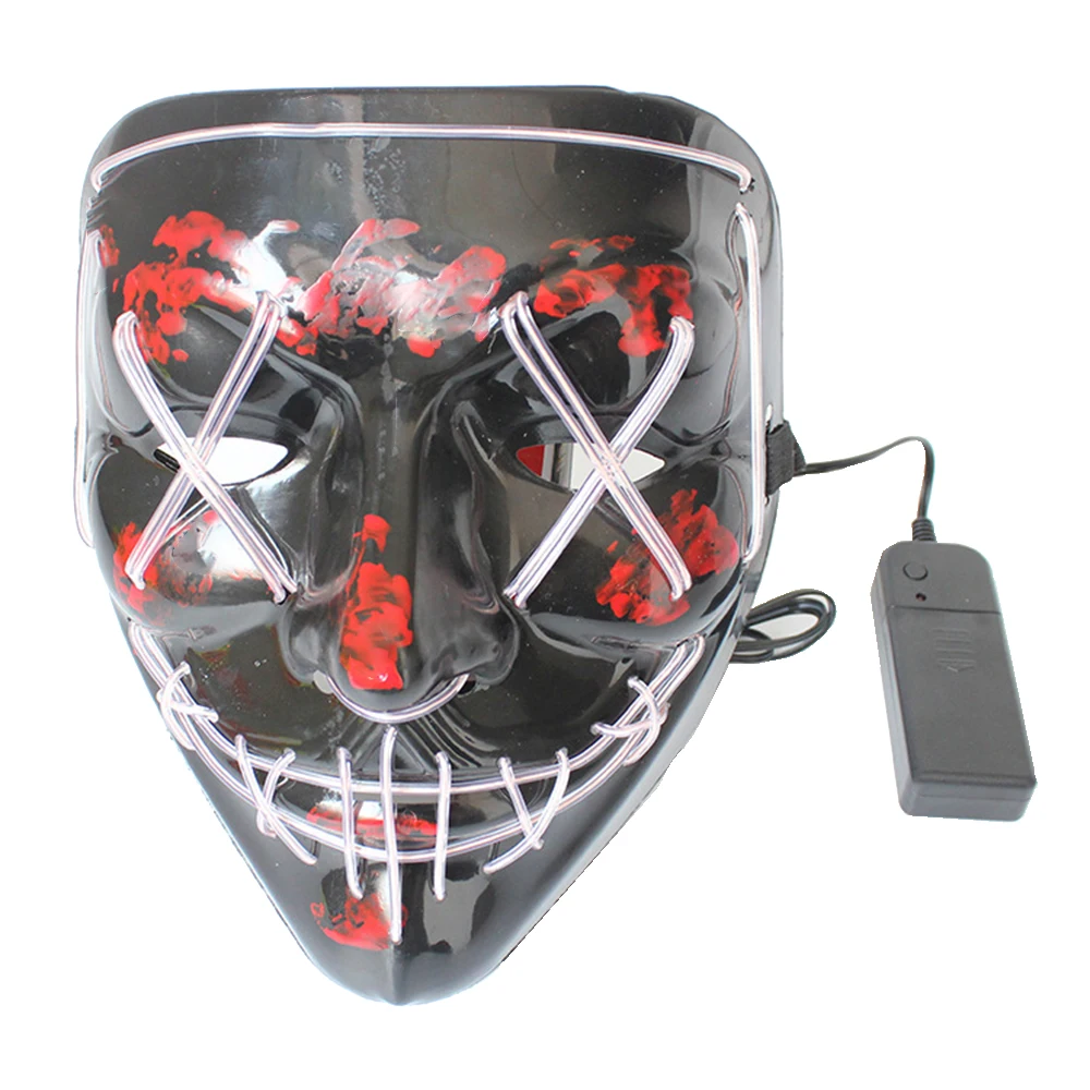 

2021 New Halloween Led Mask Horror Light Up Cosplay Glowing Mask Gift for Festival Party Glow In The Dark Halloween Decoration