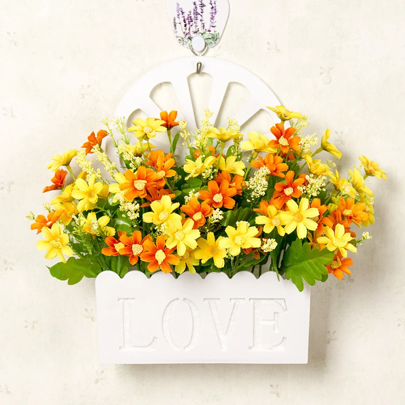 Набор искусственных цветов в скандинавском стиле настенная ваза украшение для