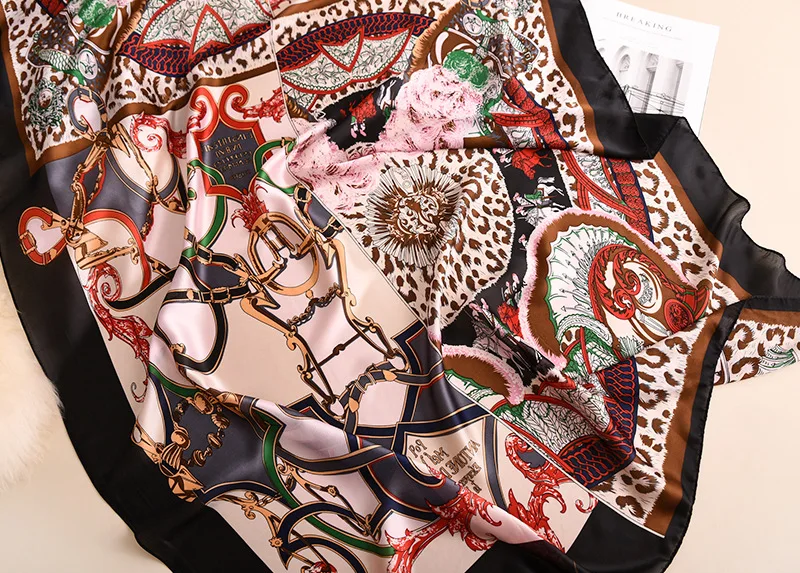 foulard femme Шелковый Хиджаб роскошный женский шарф бренд длинный платок для дам модные Шали Обертывания бандана для женщин