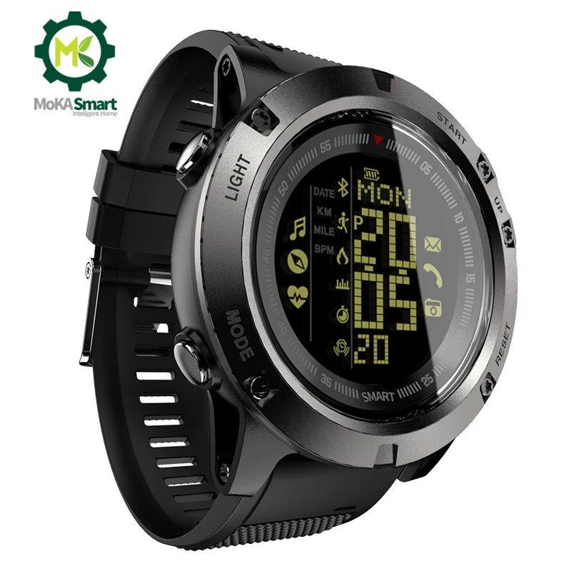 Мужские Водонепроницаемые Смарт часы с пульсометром компасом и