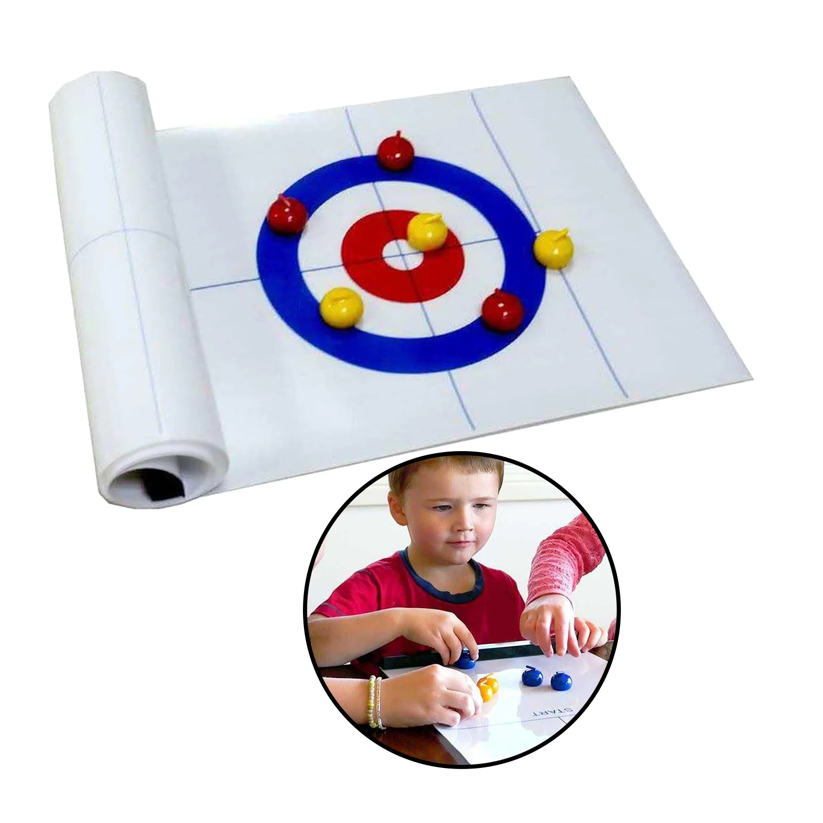 

Curling Game Compact Entermainent Curling Board Portable Table Games Family School Travel Play Curling Training Game Set