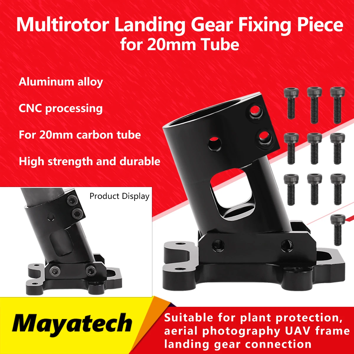 

CZ 20MM CNC Fixed Tripod 120 Degree Tilt Angle Folding Landing Gear Holder Connector for UAV Drone Removable Fixed Seat