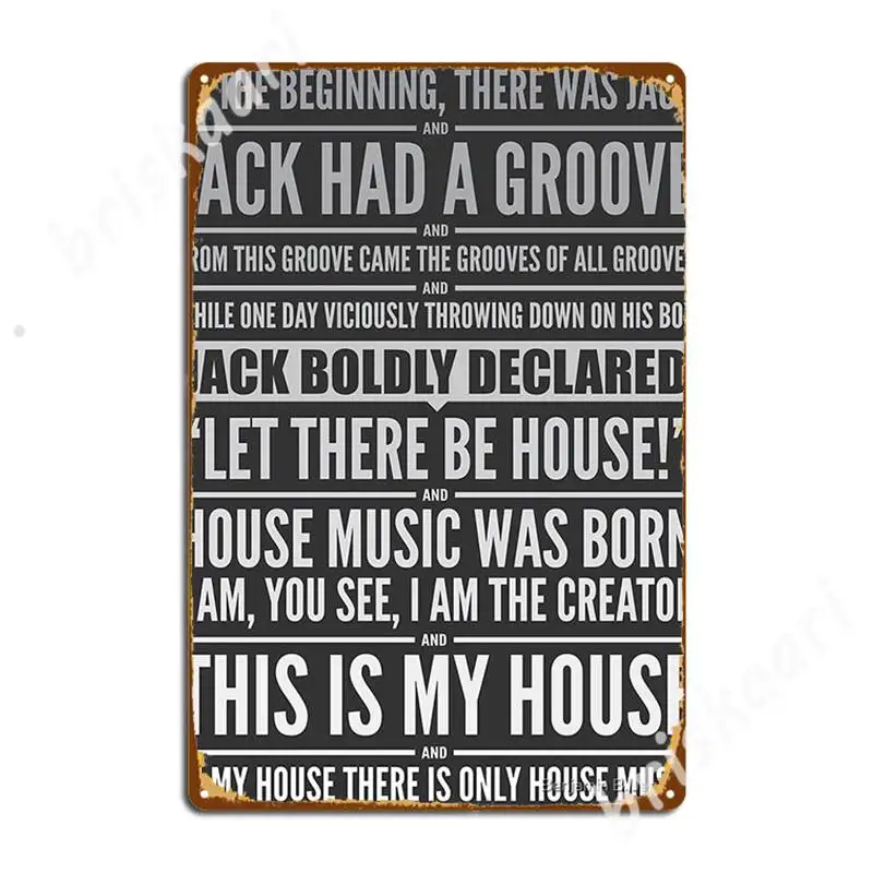 

Jack's House - White On Black Metal Signs Decoration Cinema Living Room Mural Wall Decor Tin sign Posters