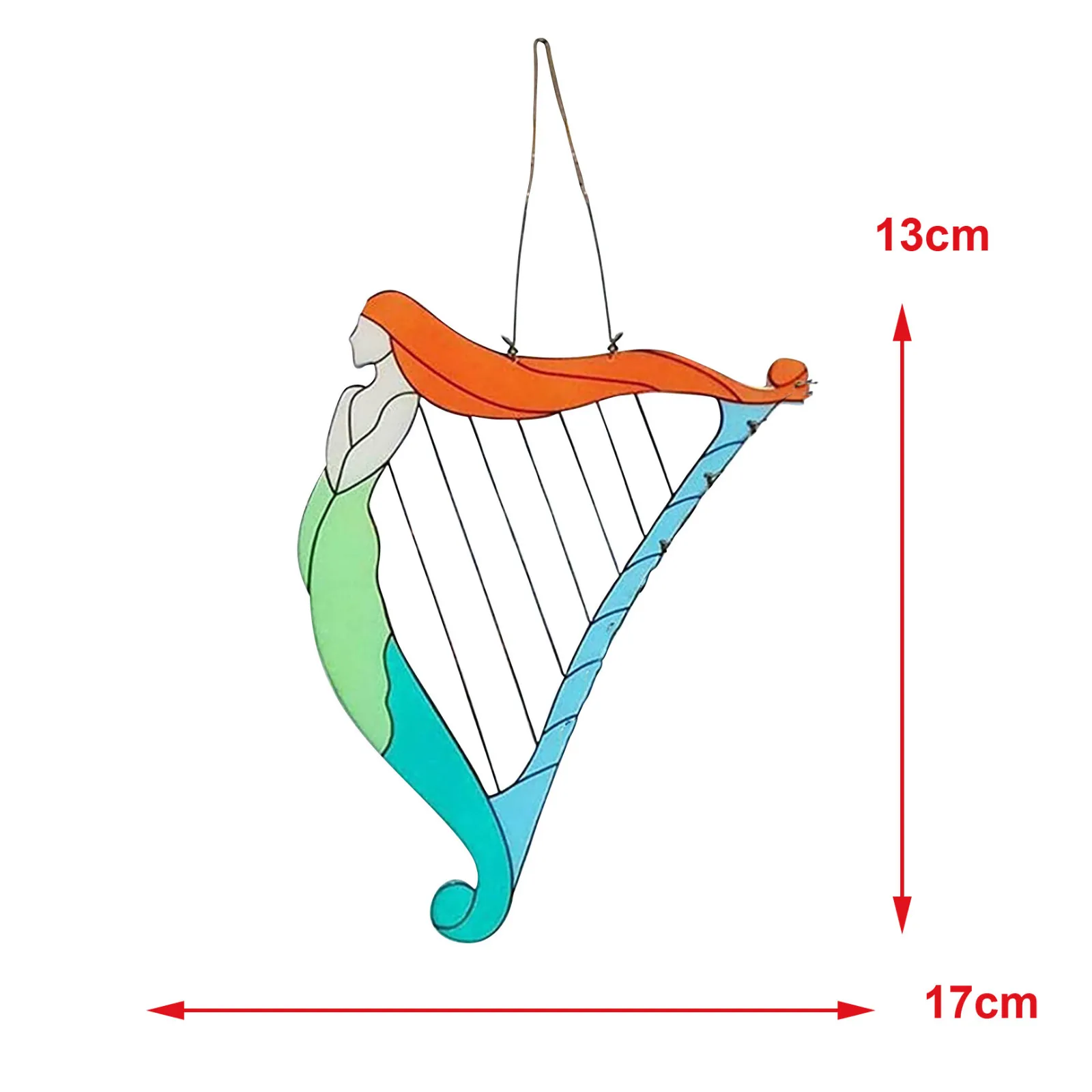 

Wind Chimes Harp With Mermaids Suncatcher Stained Acrylic Music Teacher Gift Wind Window Wedding Curtain Chandelier Diy Decor