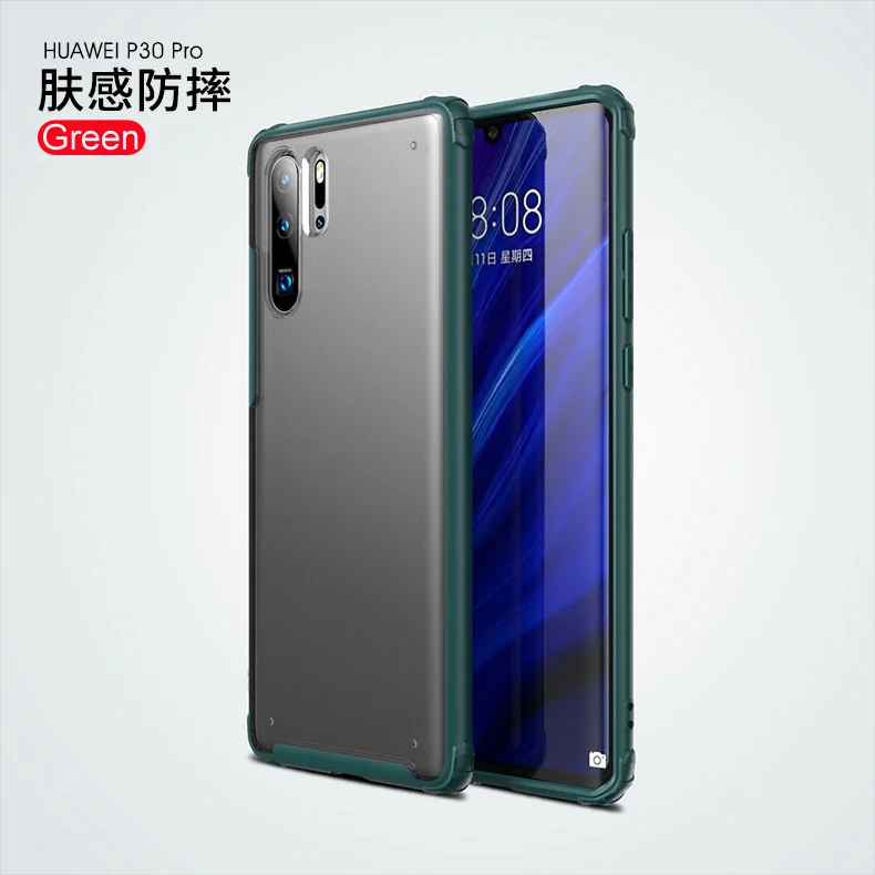 Зеленый Чехол для huawei mate 30 Pro 5G, чехол для huawei P30 Pro, акриловая прозрачная задняя крышка для huawei P30 Lite, чехол P 30 P30Pro - Цвет: Зеленый