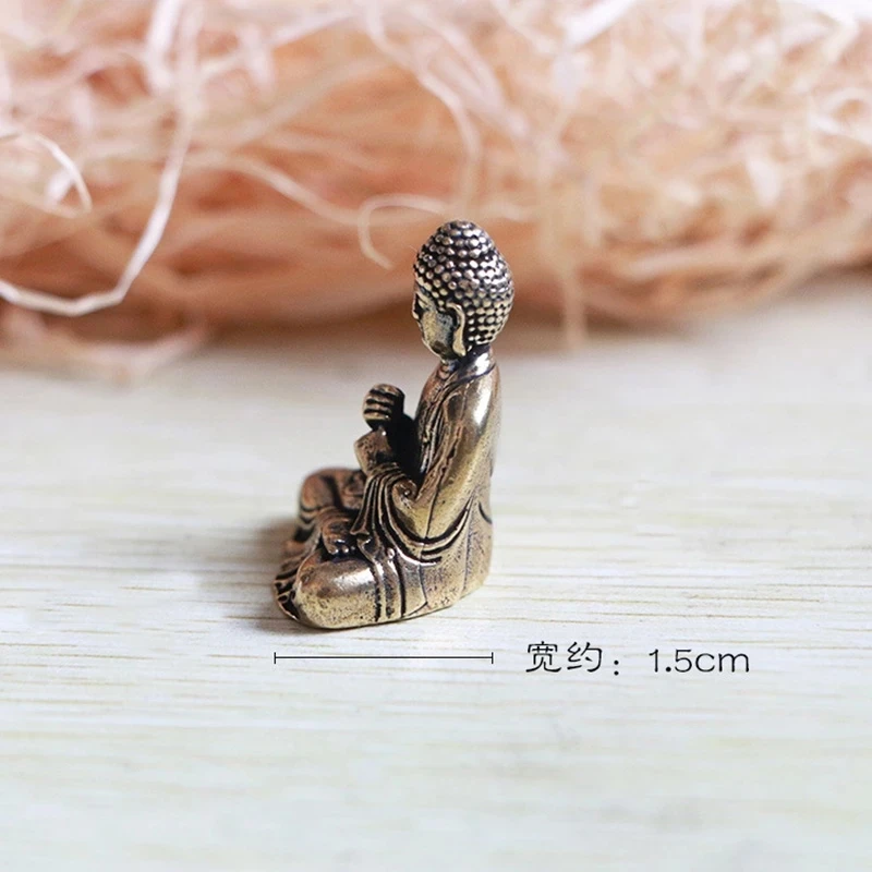 

ZOCDOU 1 Piece Copper Chinese Buddha People Man Small Statue Little Figurine Crafts Figure Ornament Miniatures