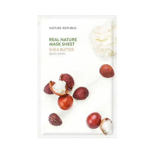 Shea Butter 1pcs Маска для лица с натуральным природным покрытием, 1 шт., увлажняющая маска для лица с масляным контролем, отбеливающая эссенция, оригинальная корейская косметика - Цвет: Shea Butter 1pcs