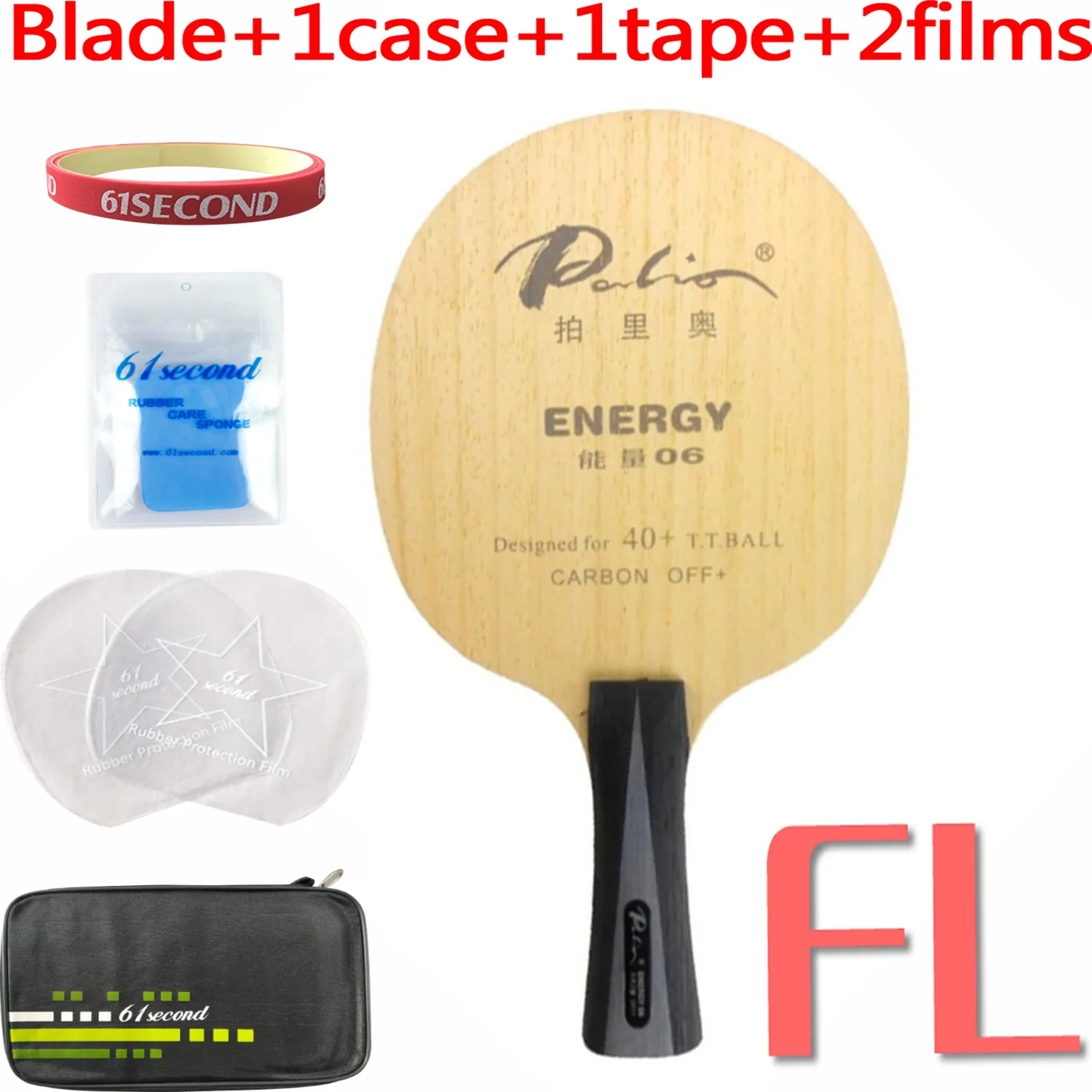 FL with F 1 case Palio official energy 06, лезвие для настольного тенниса, специально для 40+, материал, ракетка для настольного тенниса, быстрая атака, углеродное лезвие - Цвет: FL with F 1 case