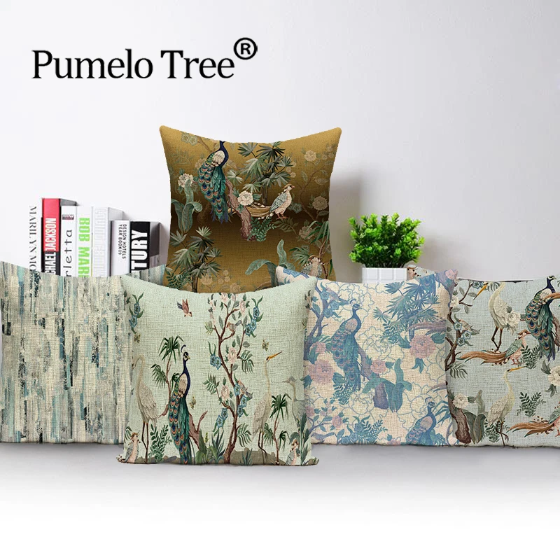 Винтажные наволочки с цветочным рисунком в стиле ретро декоративные подушки для