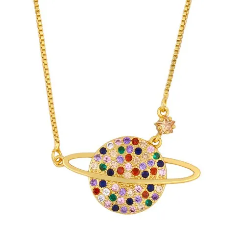 heart eye multicolor micro pave cz zircon cubic zirconia necklace copper Clavicle gold plated Snake Chain Choker Pendant erf23 | Украшения