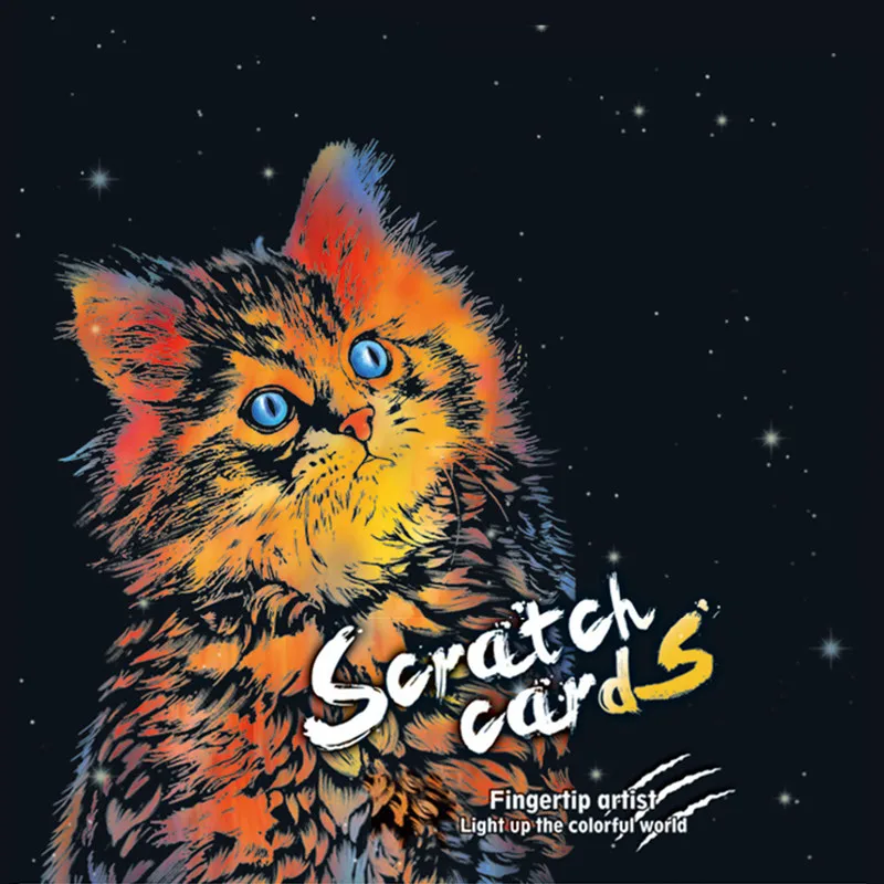 41*28cm Creative Animal Scratch Painting Cards Diy Colorful Handmade Scratch Paper Home Decor. Drawing Decompression Toys