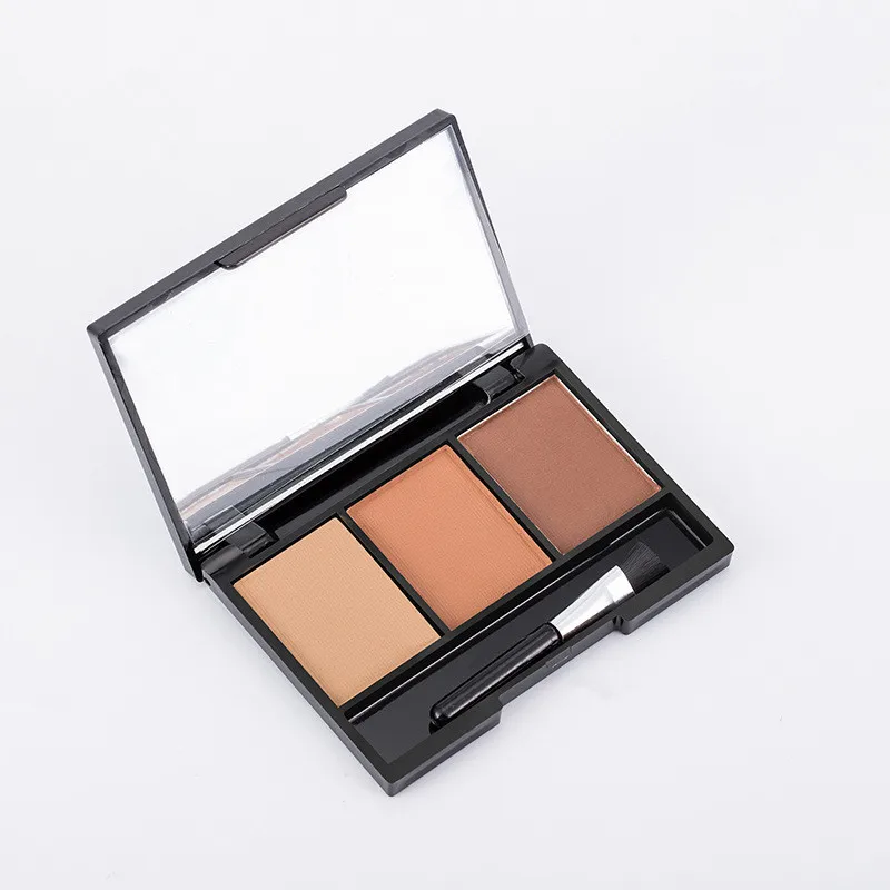 Палетка теней для бровей 3 цвета косметика брендовый усилитель профессиональные