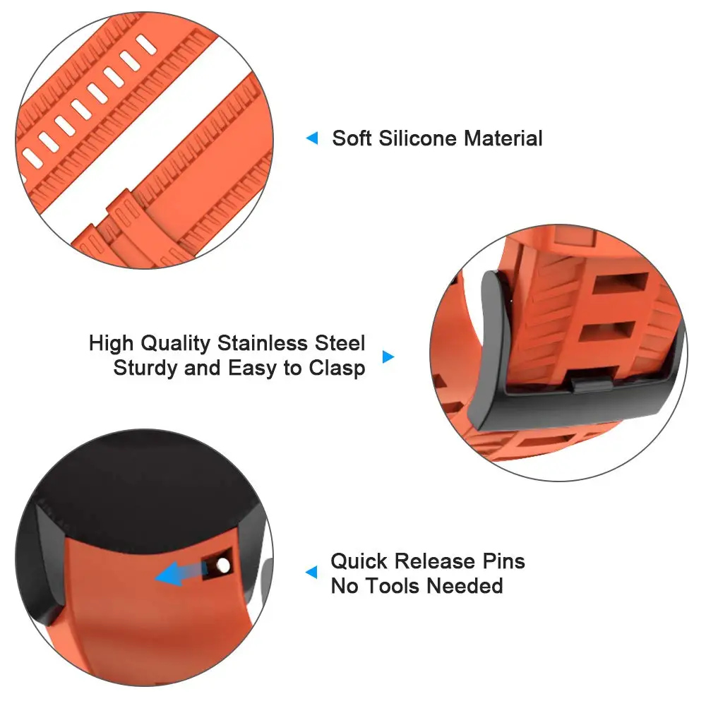 Soft Silicone Watch Band Strap for SUUNTO 9 Baro 24mm Bands Outdoor Sport Silicone Smartwatch Belt for SUUNTO 9 Watchs Accessory
