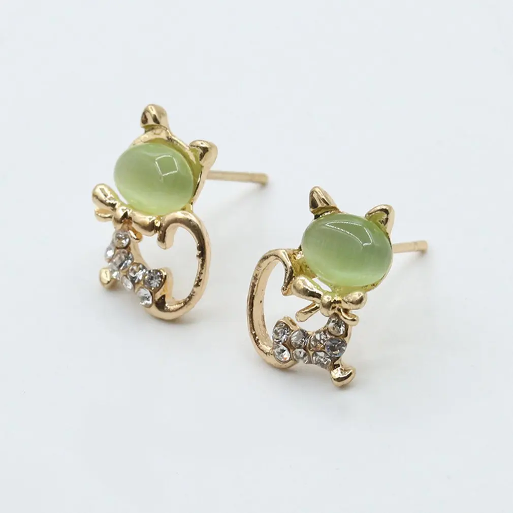 2020 Модные Изящные серьги-гвоздики с блестящим котом корейские милые животные