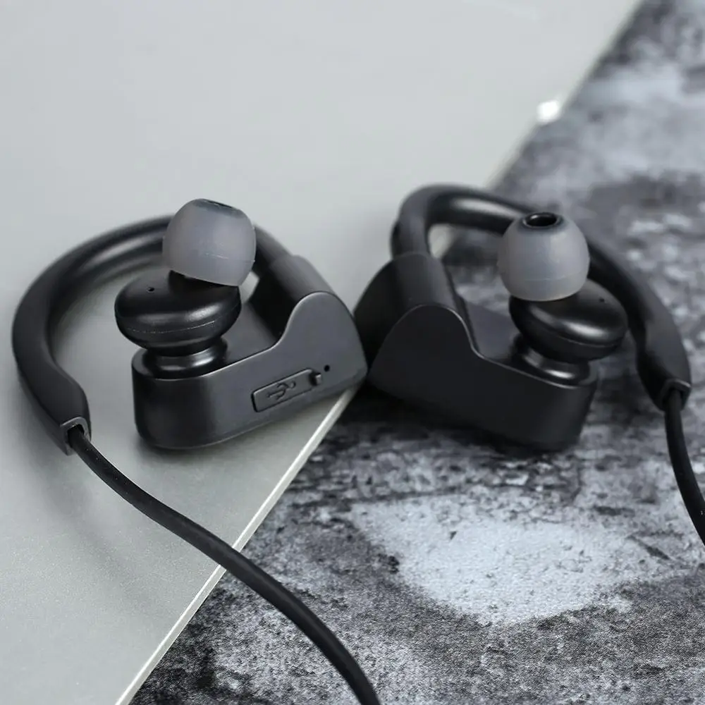 Bluetooth 4 1 наушники с ушным крючком Беспроводные спортивные черные беспроводные