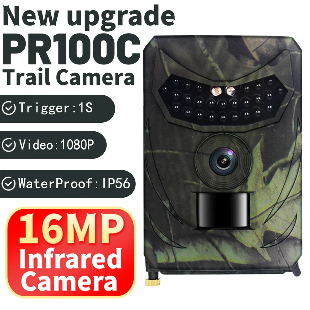 

PR100C PRO 16MP HD 1080P Infrared Wildlife Hunting Camera Trail Detector Waterproof Monitoring Infrared Cam Night Vision Camera