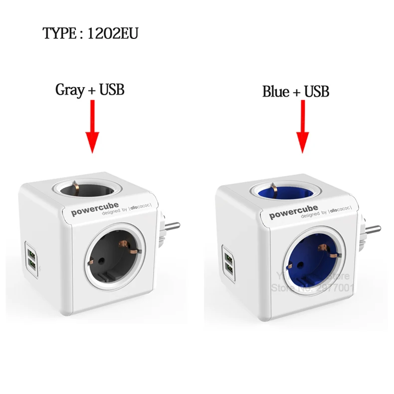 Allocacoc powercube розетка с usb удлинитель электрический пробка розетки заглушки для переходник розеток силовой куб силовая полоса мультирозеточный удлинитель ЕС электрическая 16A 2.1A Домашнее использование зарядка