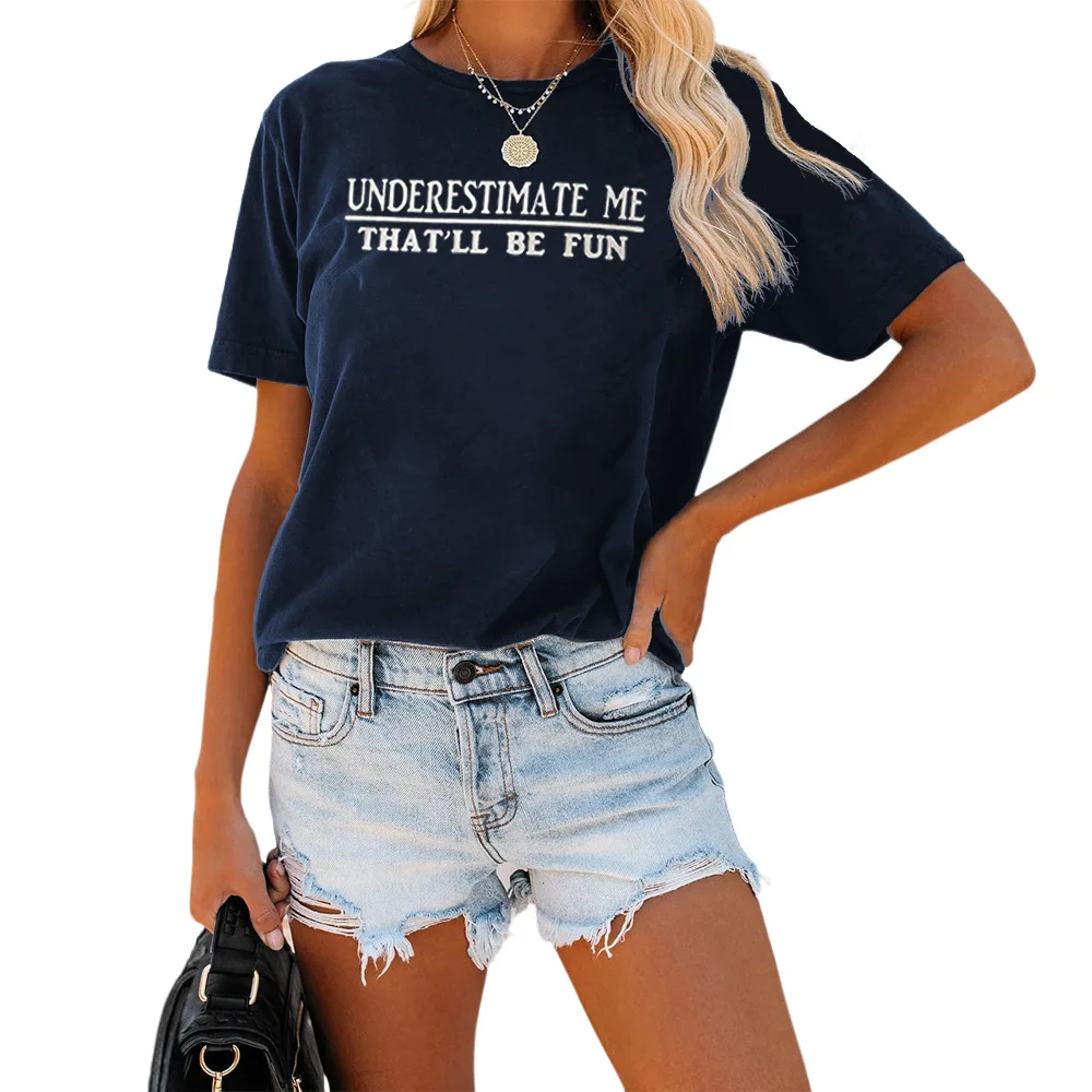 

Summer New Relaxation Loose Women's Top Casual Letter Printed Round Neck Short Sleeve T-Shirt