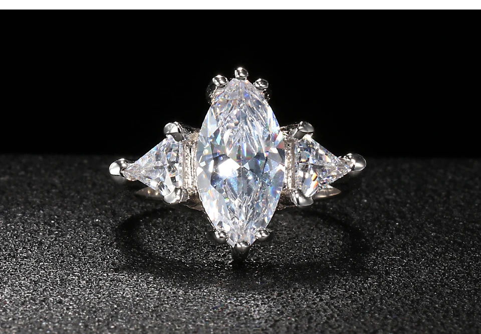 Bague Ringen трендовые серебряные 925 ювелирные изделия в форме оливы кольцо с камнями для женщин Роскошные свадебные аксессуары размер 6, 7,8, 9,10
