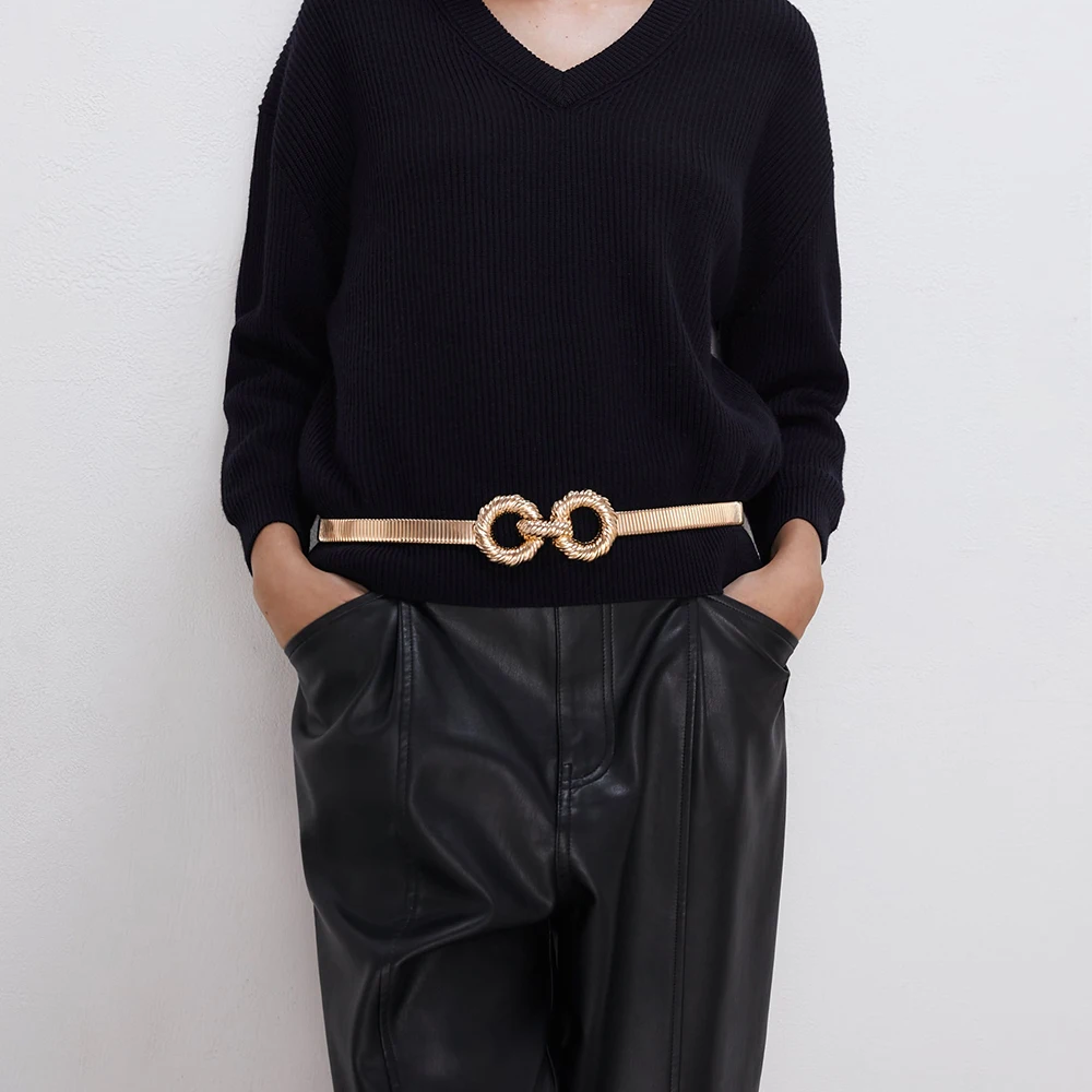 Женский этнический пояс ZA золотого цвета с цепочвечерние на талию| |