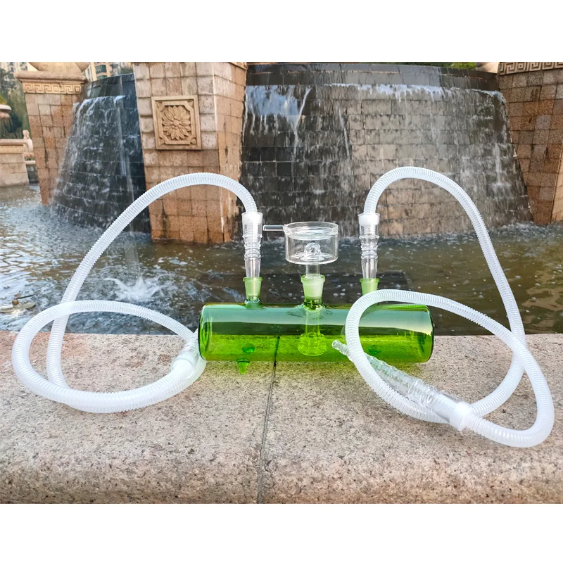 Desk Design Green Tank Glass Hookah Shisha Narguile Nargile Smoking Water Pipe Factory Wholesale Drop Shipping India |