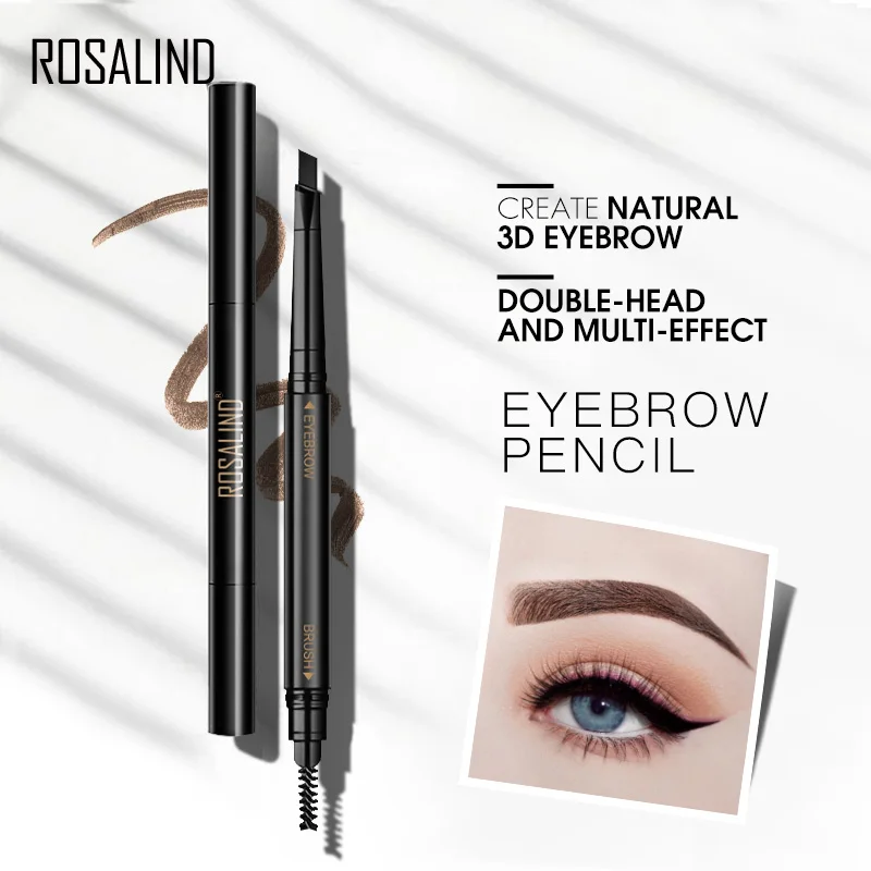 Водостойкий карандаш для бровей ROSALIND с двойным концом татуажная