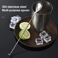 threaded shape stainless steel swizzle stick 27 5 cm round head mixing cocktail coffee stirrers wine drink bar accessories