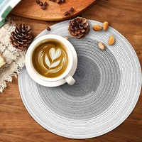 inyahome round braided woven placemats table mats set of 4 for dining table heat resistant non slip washable kitchen accessories