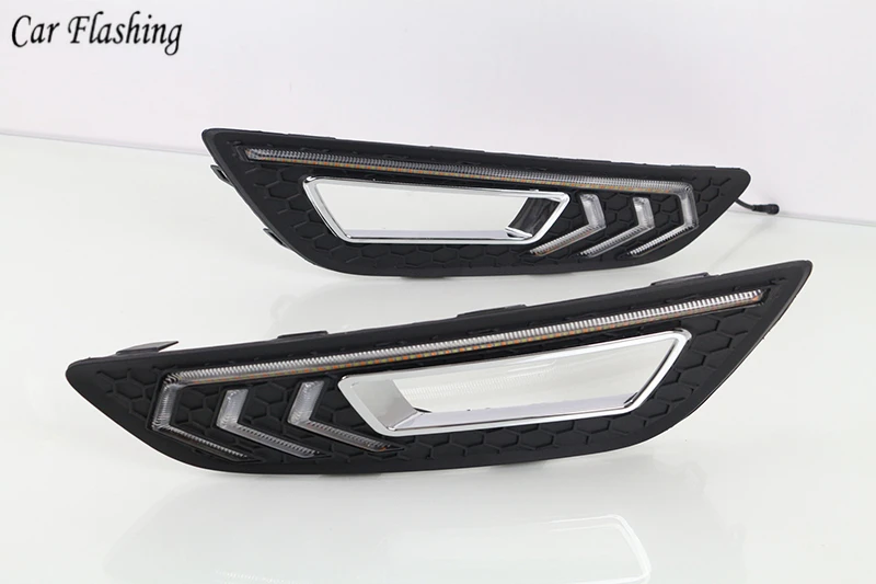 2 шт. автомобильные светодиодсветодиодный дневные ходовые огни для Ford Focus 3 mk3 2015