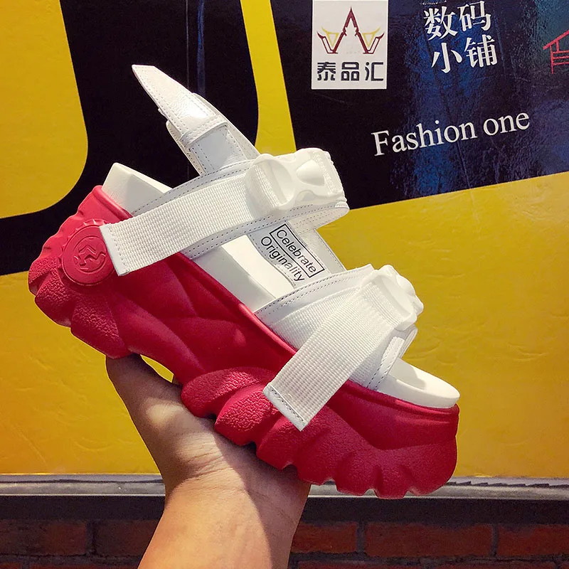 2019 г. Летние модные Водонепроницаемые босоножки на высоком каблуке и платформе с