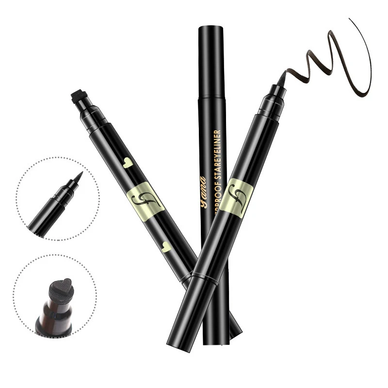2 In1 Double Head Eyeliner Stamp Liquid Pencil Makeup Moon Star Heart Seal Pen Quick Drying Smooth TSLM2 |