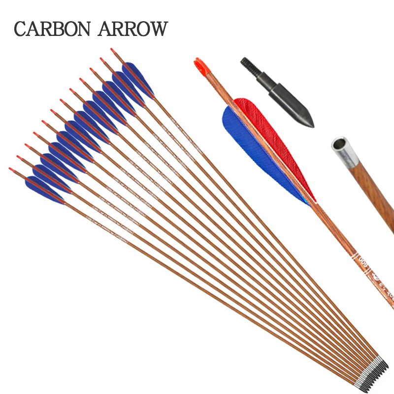 Карбоновые стрелы для стрельбы из лука 35 дюймов позвоночник 600 со сменным